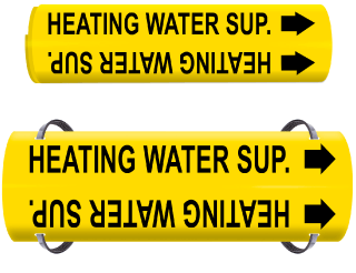Heating Water Sup. Wrap Around & Strap On Pipe Marker