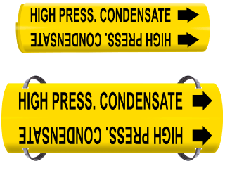 High Press. Condensate Wrap Around & Strap On Pipe Marker