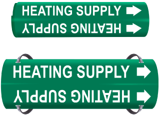 Heating Supply Wrap Around & Strap On Pipe Marker