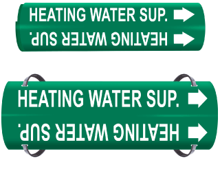 Heating Water Sup. Wrap Around & Strap On Pipe Marker