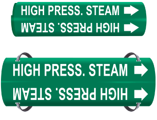 High Press. Steam Wrap Around & Strap On Pipe Marker