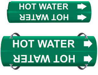 Hot Water Wrap Around & Strap On Pipe Marker