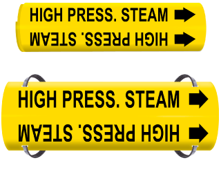 High Press. Steam Wrap Around & Strap On Pipe Marker