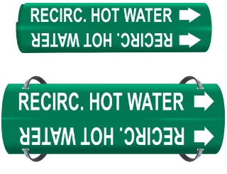 Recirc. Hot Water Wrap Around & Strap On Pipe Marker