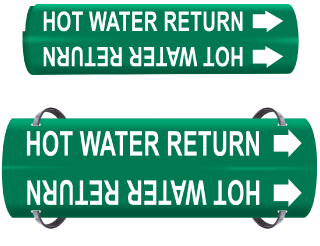Hot Water Return Wrap Around & Strap On Pipe Marker