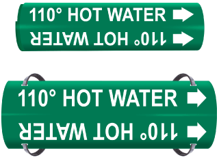 110 Hot Water Wrap Around & Strap On Pipe Marker