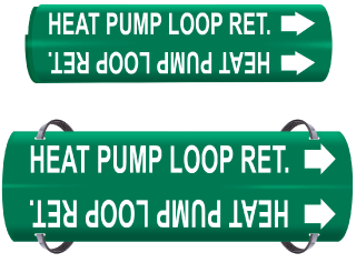 Heat Pump Loop Ret. Wrap Around & Strap On Pipe Marker