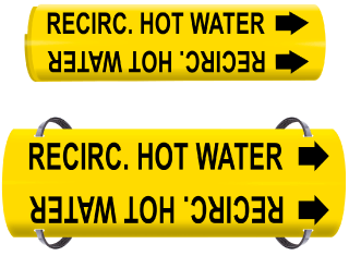 Recirc. Hot Water Wrap Around & Strap On Pipe Marker