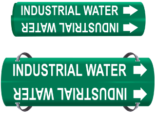 Industrial Water Wrap Around & Strap On Pipe Marker