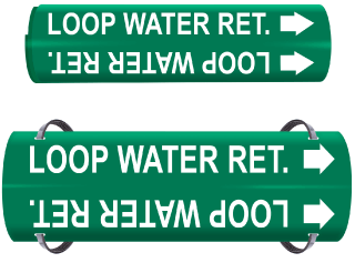 Loop Water Ret. Wrap Around & Strap On Pipe Marker