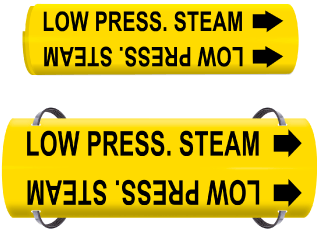 Low Press. Steam Wrap Around & Strap On Pipe Marker