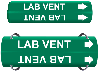 Lab Vent Wrap Around & Strap On Pipe Marker