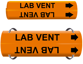 Lab Vent Wrap Around & Strap On Pipe Marker