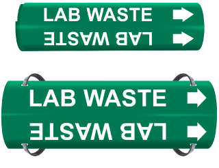 Lab Waste Wrap Around & Strap On Pipe Marker