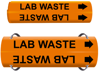 Lab Waste Wrap Around & Strap On Pipe Marker