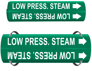 Low Press. Steam Wrap Around & Strap On Pipe Marker