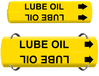 Lube Oil Wrap Around & Strap On Pipe Marker