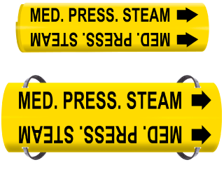 Med. Press. Steam Wrap Around & Strap On Pipe Marker