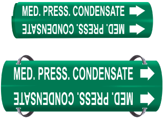 Med Press Condensate Wrap Around & Strap On Pipe Marker