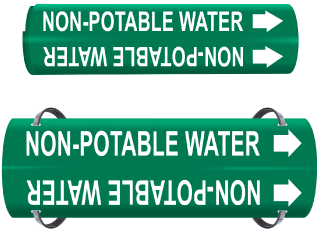 Non-Potable Water Wrap Around & Strap On Pipe Marker