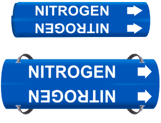 Nitrogen Wrap Around & Strap On Pipe Marker