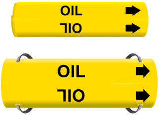 Oil Wrap Around & Strap On Pipe Marker