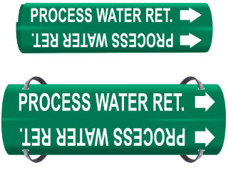 Process Water Ret. Wrap Around & Strap On Pipe Marker