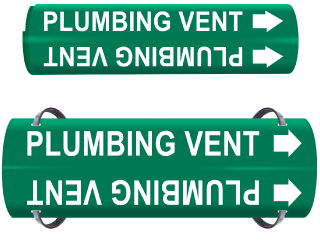 Plumbing Vent Wrap Around & Strap On Pipe Marker