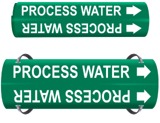 Process Water Wrap Around & Strap On Pipe Marker