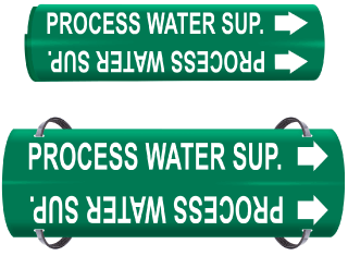 Process Water Sup. Wrap Around & Strap On Pipe Marker