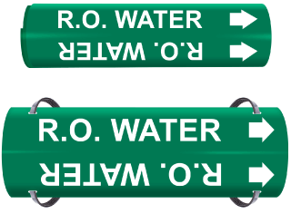R.O. Water Wrap Around & Strap On Pipe Marker