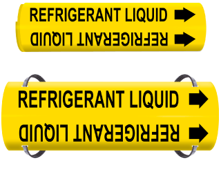 Refrigerant Liquid Wrap Around & Strap On Pipe Marker