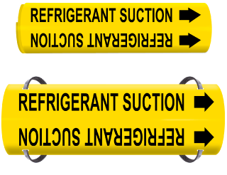 Refrigerant Suction Wrap Around & Strap On Pipe Marker