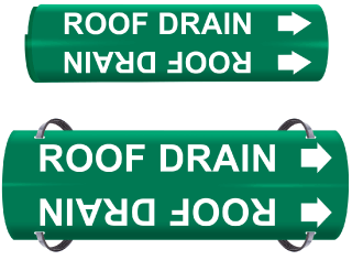 Roof Drain Wrap Around & Strap On Pipe Marker