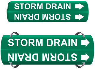 Storm Drain Wrap Around & Strap On Pipe Marker