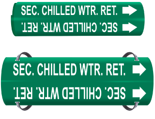 Sec Chilled Wtr Ret Wrap Around & Strap On Pipe Marker