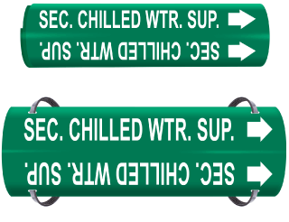 Sec Chilled Wtr Sup Wrap Around & Strap On Pipe Marker