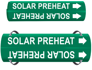 Solar Preheat Wrap Around & Strap On Pipe Marker
