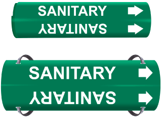 Sanitary Wrap Around & Strap On Pipe Marker