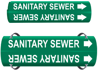 Sanitary Sewer Wrap Around & Strap On Pipe Marker