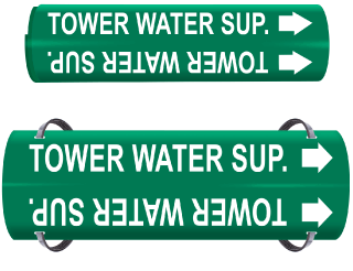 Tower Water Sup. Wrap Around & Strap On Pipe Marker