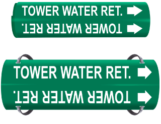 Tower Water Ret. Wrap Around & Strap On Pipe Marker