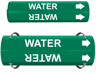 Water Wrap Around & Strap On Pipe Marker