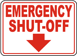 Emergency Shut-Off Sign