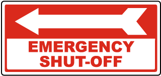 Emergency Shut-Off (Left) Sign