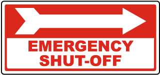 Emergency Shut-Off (Right) Sign
