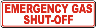 Emergency Gas Shut-Off Sign