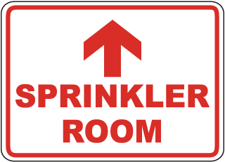 Sprinkler Room (Up Arrow) Sign