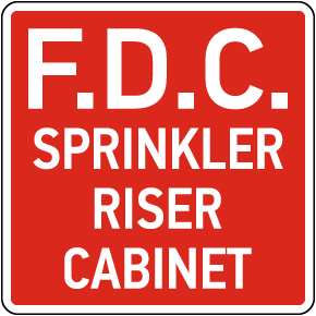 F.D.C. Sprinkler Riser Cabinet Sign