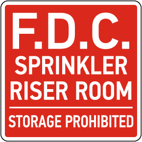 F.D.C. Riser Room Sign